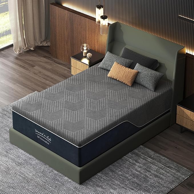 12 Inch Gel Memory Foam Mattress Twin Size, Medium Firm Pressure Relief, CertiPUR-US Certified, with Removable Washable Cover, Mattress in a Box