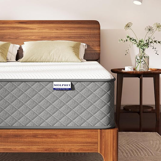12 Inch Queen Size Firm Hybrid Mattress in a Box, 7-Zone Memory Foam & Pocket Spring Mattress for Pressure Relief and Full Body Support