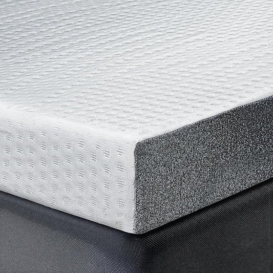 HOMRELEXA Cooling Mattress Topper Twin Size 4 Inch, Cooling Gel & Bamboo Charcoal Memory Foam Mattress Topper for Back Pain Relief, Firm Dual-Layer Foam Bed Pad with Removable Cover College Dorm