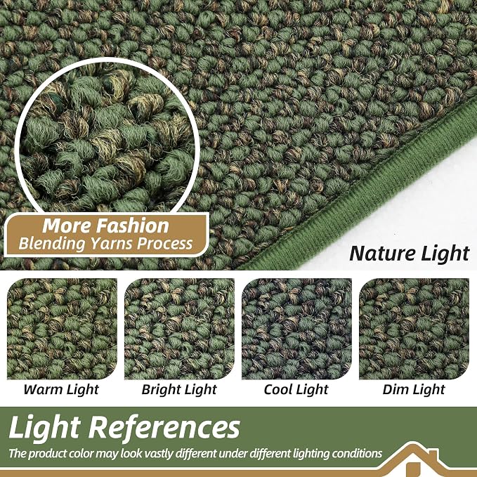 BEQHAUSE Dirt Trapper Door Mat 24" x 36", Non-Slip Washable Doormats Entrance Mat, Dirt Resistant and Absorbent Welcome Mat, Low Profile Floor Mats for Front Back Door and Entryway, Green - Image 5