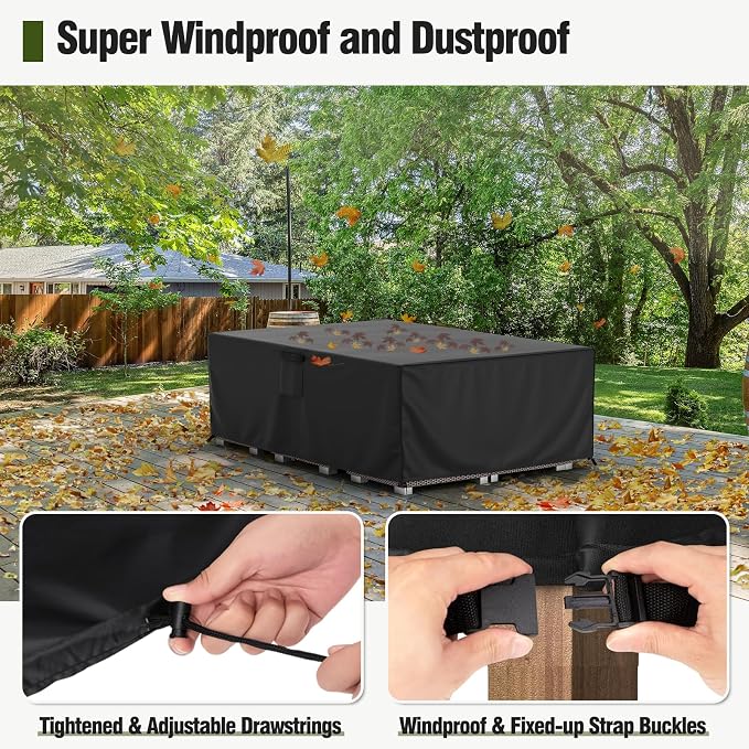 MR.COVER Patio Furniture Cover Waterproof, Outside Table and Chair Set Cover, Garden Windproof Heavy Duty Furniture Protection for Outdoor Sectional Sofa Chair Set Size 88L x 62W x 28H inch - Image 6