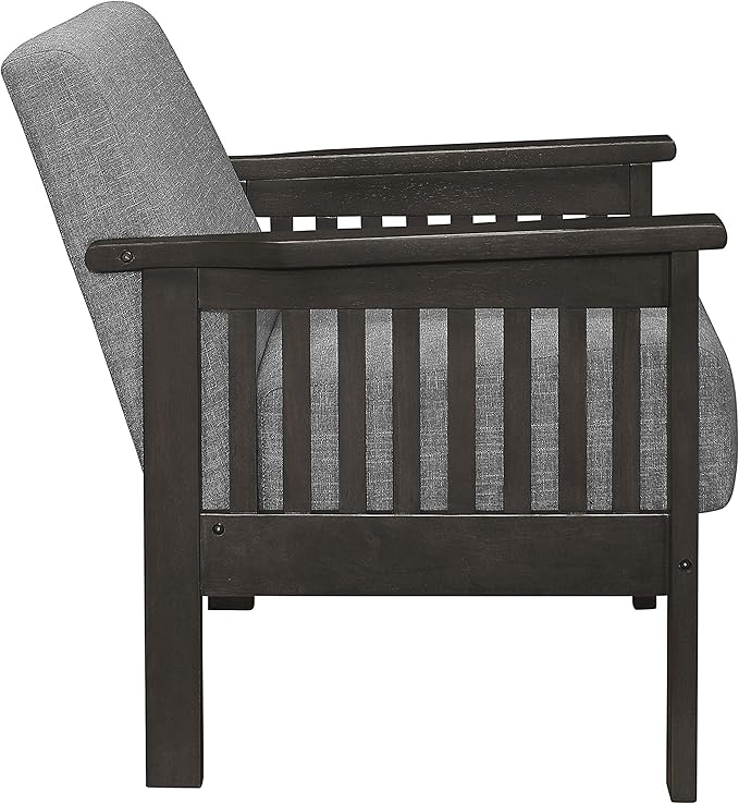 Lexicon Noel 49.5" W Fabric Living Room Sofa Loveseat, Gray