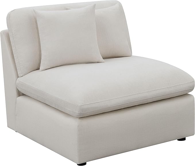 Coaster Home Furnishings - Hobson - 5-Piece Upholstered Modular Sectional Sofa with Accent Pillows and Sloped Track Armrests - Living Room - Ivory - 551451-SETA