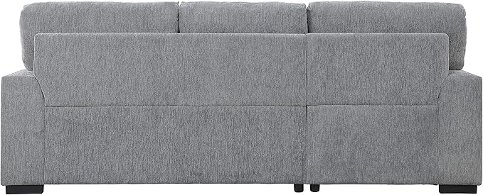 Lexicon Mid Century Modern Sectional Sleeper Sofa Bed Couch with Storage Chaise, Sectional Sofa Pull Out Couch Bed, Sectional Couch Lounge Sofa for Living Room Apartment, Left Side Chaise, Gray