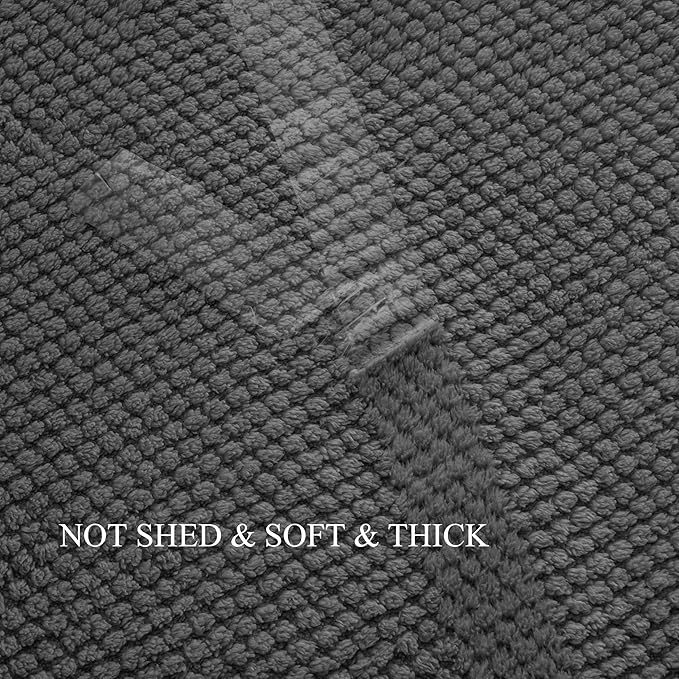 Dark Grey 300GSM Super Soft Large King Blanket for Couch Sofa Bed Cozy Blankets for Women Girls Cute Fleece Fluffy Blanket for Aesthetic Home Decor 90x104