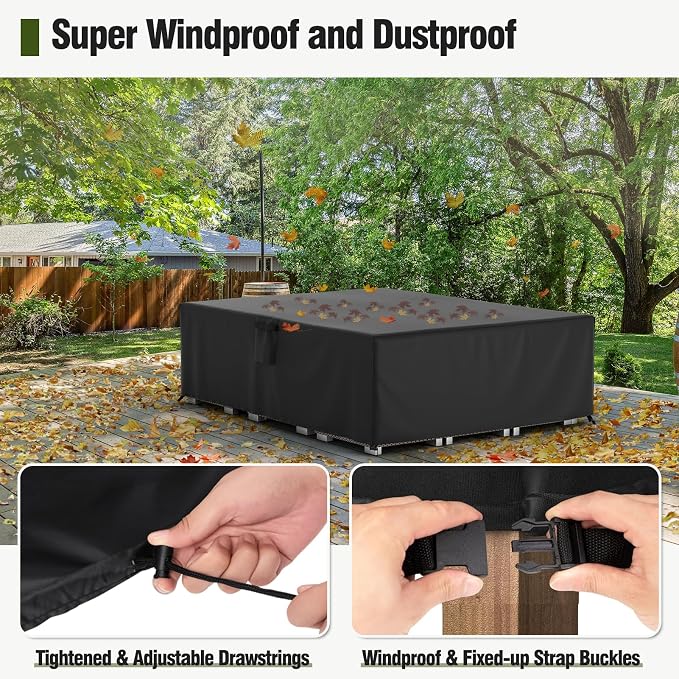 MR.COVER Outdoor Furniture Cover Waterproof, Rectangular Patio Sofa Cover, Summer UV Resistant & Winter Snow Proof 600D Heavy Duty Outdoor Table and Chair Protection Size 98L x 78W x 28H inch - Image 6