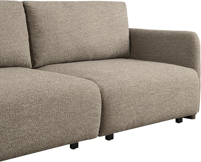 Serta Vail 86" Convertible Sleeper Sofa, Queen Size, Wall-Hugging Dreamglide Mechanism, Dreamcoil Comfort, Boucle Fabric, Brown