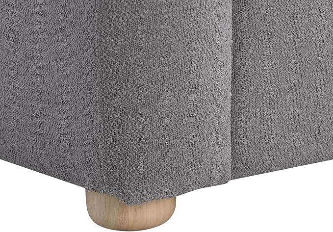Studio Living® Jennifer 36.6" Arm Chair, Modern Style, Pocket Coil Comfort, Natural Wood Legs, Boucle Fabric, Gray