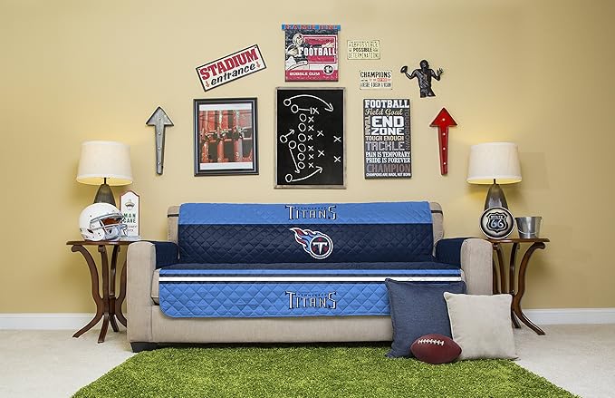 Pegasus Sports NFL Unisex NFL Sofa Couch Reversible Furniture Protector with Elastic Straps, 75-inches by 110-inches