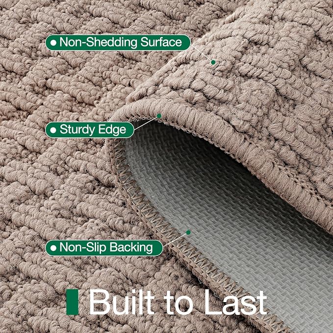 LUMI Washable Door Mat Indoor Entrance 36x60, Dirt Trapper Front Door Mats with Absorbent Interior and Non-Slip Rubber Backing, Entryway Doormat, Beige - Image 6