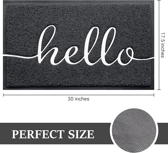 BeneathYourFeet Door Mat (30"x17.5",Black), Welcome Mat Low Profile Front Doormat Floor Mat Non Slip Rugs for Entryway, Patio, High Traffic Areas - Image 2