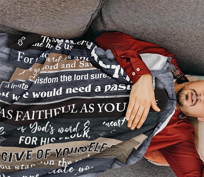 Pastor Appreciation Gifts, Pastor Gifts for Men, Unique Pastor Gifts Blanket 60"x50", Gifts for Pastor, Christian Pastor Gifts, Thank You Gift for Pastor, Catholic Religious Gifts for Pastor