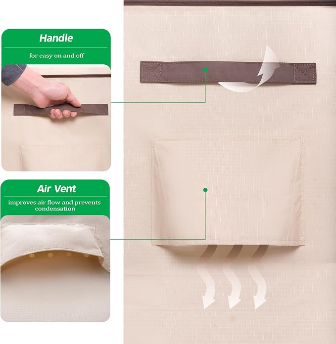 F&J Outdoors Heavy Duty Rip-stop Fabric Extra Large Anti-UV Waterproof Patio Furniture Covers, 140"x86"x30.5" - Image 7