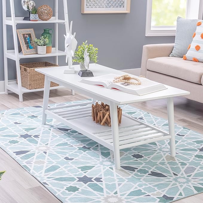 Melissa White Mid Century Coffee Table by Linon