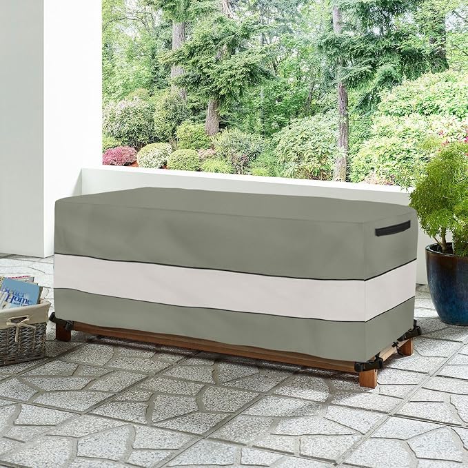 Waterproof Outdoor Coffee Table Cover,Rectangular Patio Small Side Table Cover,Outdoor Table Covers Rectangle Waterproof,48 x 28 x 16 inch -Grey Green - Image 8