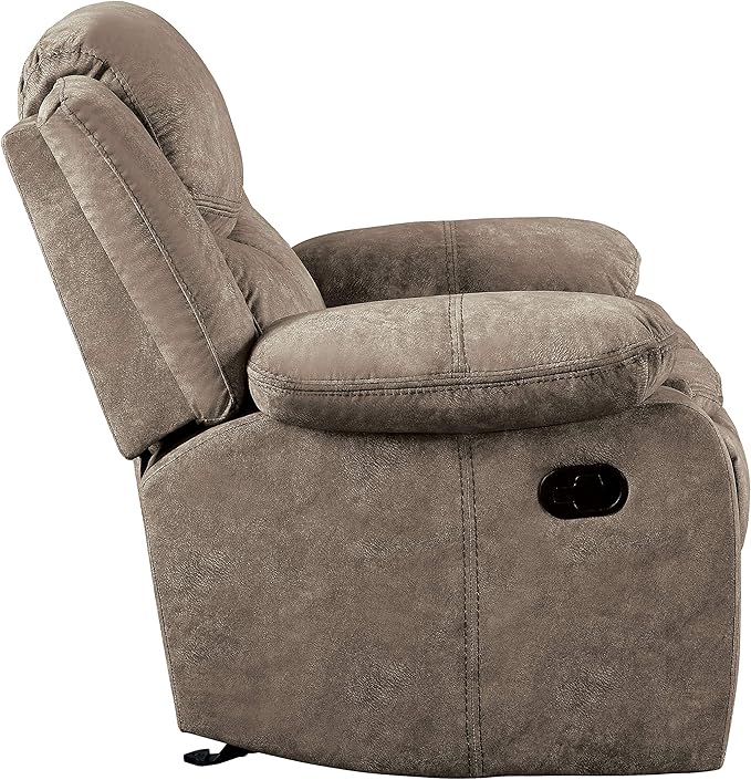 Lexicon Bay Manual Double Reclining Sofa, Brown