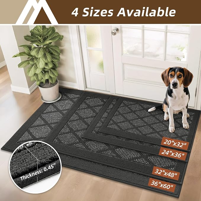 COSY HOMEER Non-Slip Door Mat 36"x60", Entryway Rugs Low Profile Absorbent Dirt Trapper Doormat for Front Entrance, Washable Polypropylene Entry Mat (Dark Grey) - Image 5