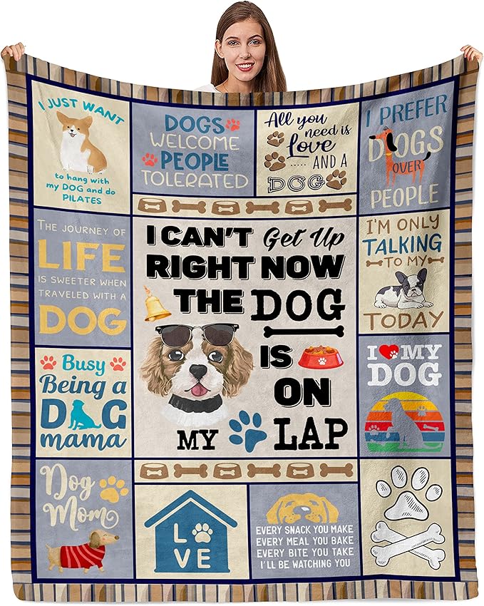 Mothers Day Dog Mom Gifts for Women, Dog Lovers Gifts, Presents for Dog Lovers/Moms Women, Doggie Blanket 50"x60", Presents from Doggie to Mom