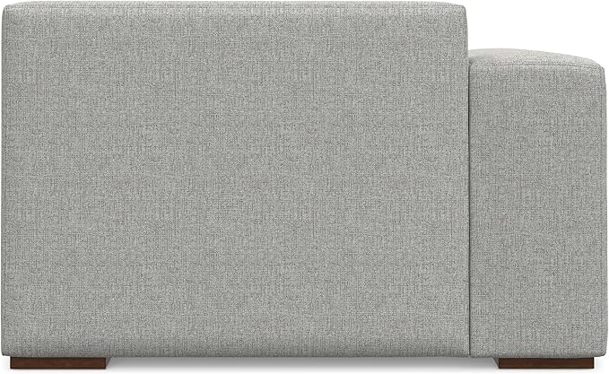 SIMPLIHOME Rex Left Chaise Sofa Module in 100% Recycled Polyester Tightly Woven Performance Fabric, Pale Grey, 44-inches W x 69.5-inches D, Handcrafted Modern-Style Left-Arm Chaise Lounge Chair