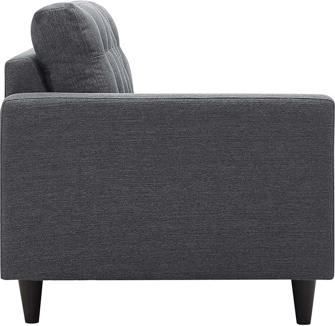 Modway Empress Mid-Century Modern Upholstered Fabric Left-Facing Loveseat In Gray
