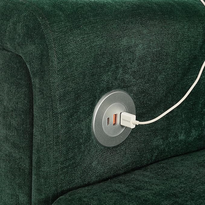 ERYE 115-Inch U-Shaped Modular Sectional Sofa Include 2 Ottomans and 4 Seat, Comfy Chenille Upholstered Tufted U Shaped Sectional Couch W/Coffee Table and USB-C Ports
