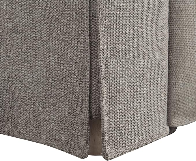 Serta Hawthorne 66.1" Slipcovered Convertible Sleeper Loveseat, Full Size, Dreamcoil Comfort, FingerGuard Pinch Point Protection, Polyester Tweed Fabric, Flax