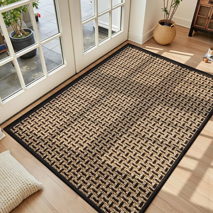 LEKEEPGO Door Mat Indoor Entrance 36"x59", Absorbent Indoor Door Mat Large, Non Slip Rubber Backing Inside Door Mats, Washable Floor Mat, Low-Profile Doormat for Front Door, Entryway, Entrance, Black by LEKEEPGO
