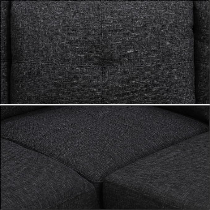 Sectional Couches for Living Room Furniture, 4 Seat L Shaped Couches with Ottoman, Modular Sectional Sofa for Apartment Furniture Sets, Grey