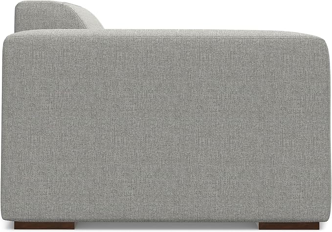 SIMPLIHOME Rex Left-Arm Sofa Module in 100% Recycled Polyester Tightly Woven Performance Fabric, Pale Grey, 44-inches Wide, Handcrafted Modern-Style Left-Arm Accent Chair for Living Room