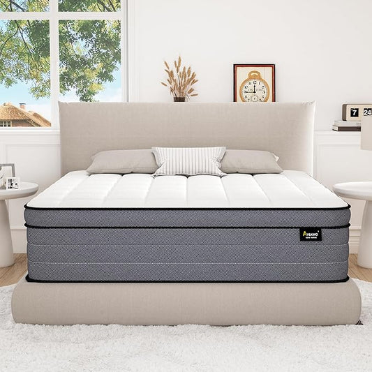 14 Inch Firm King Size Mattress - Colchones King Hybrid with Individual Spring & Gel Memory Foam, Lumbar Support, Pressure Relief, Motion Isolation, CertiPUR-US, 365 Night Trial