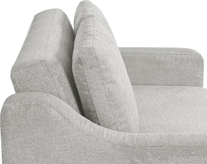 Serta Hawthorne 66.1" Slipcovered Convertible Sleeper Loveseat, Full Size, Dreamcoil Comfort, FingerGuard Pinch Point Protection, Polyester Tweed Fabric, Linen