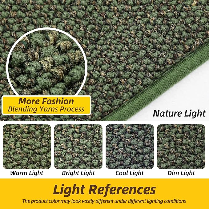 JSEI Dirt Trapper Door Mat 20"x32" Non-Slip Washable Entrance Mat, Dog Doormats, Absorbent & Fade-Resistant Floor Mats, Low Profile Welcome Mats for Entryway, Front Door, and Inside Entrance, Green - Image 3