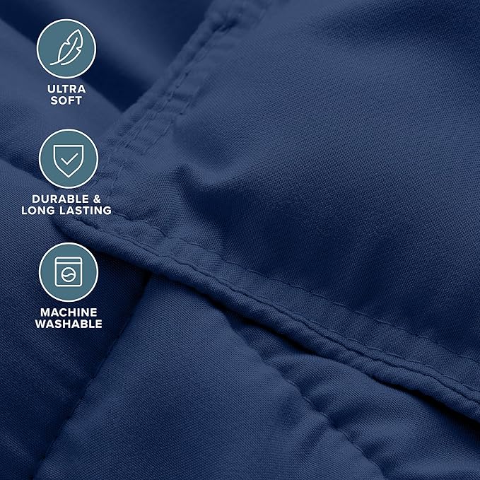 Bare Home Comforter Set - Oversized Queen Size - Ultra-Soft - Goose Down Alternative - Premium 1800 Series - All Season Warmth (Oversized Queen, Dark Blue)