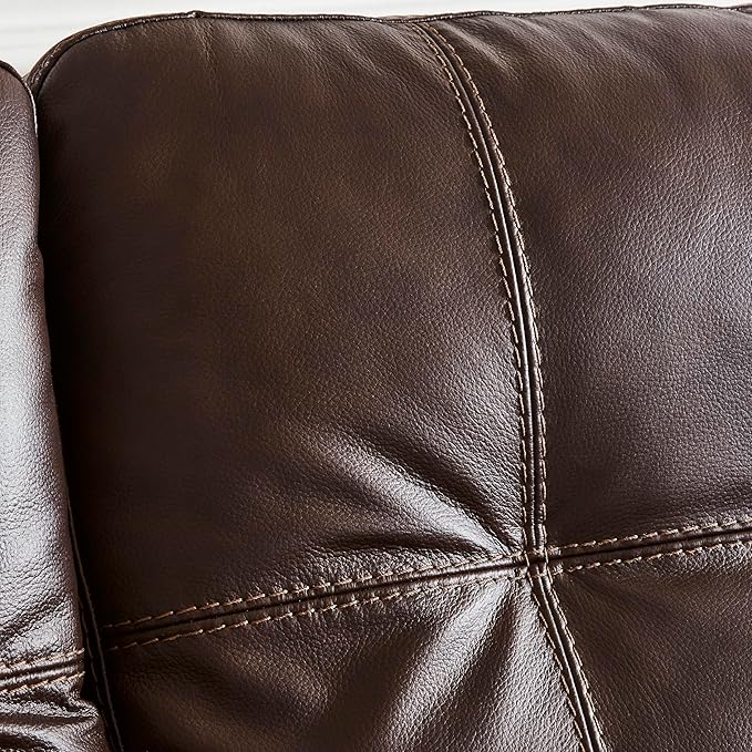 Signature Design by Ashley Santorine Classic Tufted Leather Match Chair, Dark Brown
