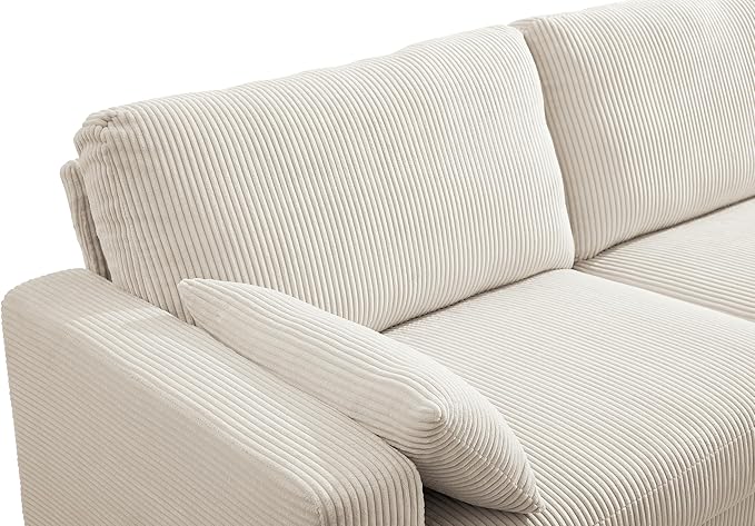 79" Modern Cloud Sofas for Living Room Bedroom, 2 Seat Modular Couch Soft Corduroy Upholstered Loveseat Couches with Toss Pillows for Home Apartment Office Studio