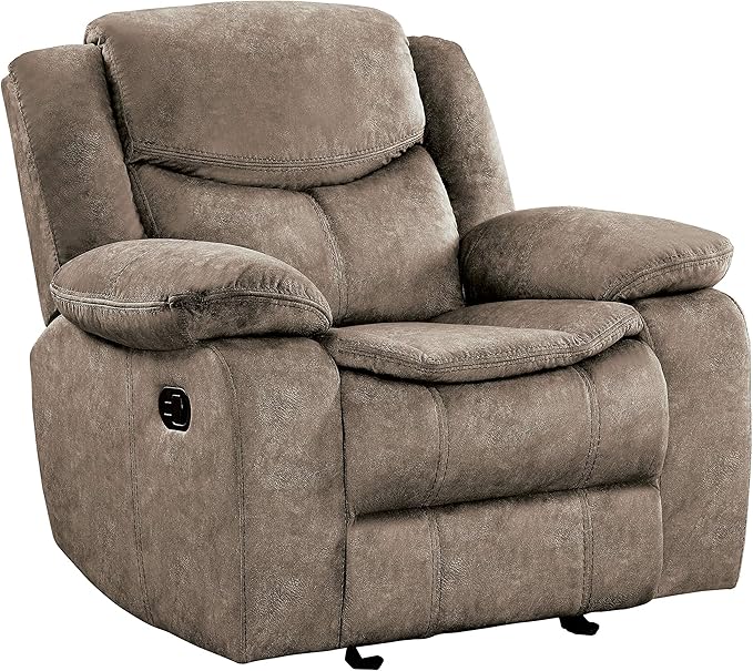Lexicon Bay Manual Reclining Living Room Sofa Set, 3-Piece, Brown