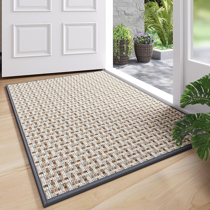 YDKGL Door Mat 31"x47", Dirt Resistant and Absorbent, Non-Slip Rubber Backing Floor Mats, Easy Clean Low-Profile Doormat for Entryway, Front Door, Inside Entrance, Gray by YDKGL