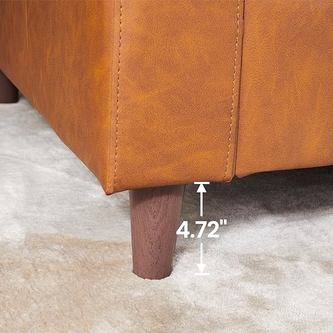 IDEALHOUSE 83" Leather Couch for Living Room, Modern Sofa Couches with Padded Backrest, Upholstered Sofa with Armrests and Comfy Cushions, Deep Seat Sofas for Living Room, Bedroom, Office