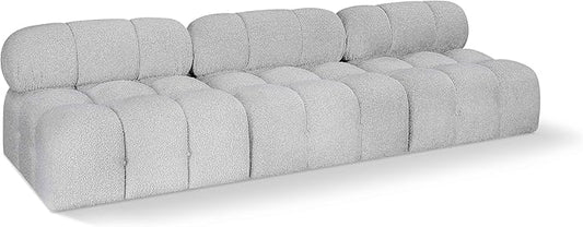 Meridian Furniture 611Grey-S102B Ames Collection Modern | Contemporary Modular Sofa with Rich Grey Boucle Fabric, Modular to Create Infinite Configurations, 102" W x 34" D x 28" H, Grey