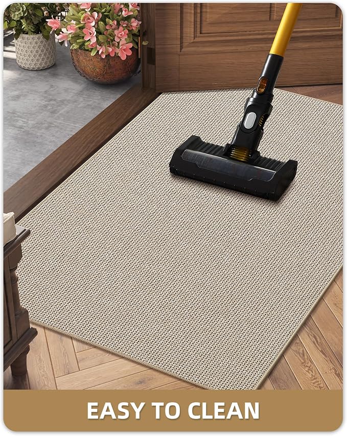 Color&Geometry Oversized Door Mat Non Slip Rubber Backed, 24"x36" Front Door Mat Indoor Outdoor Rug, Dirt Trapper Doormat, Heavy Duty Front Door Rugs, Oatmeal Beige - Image 7