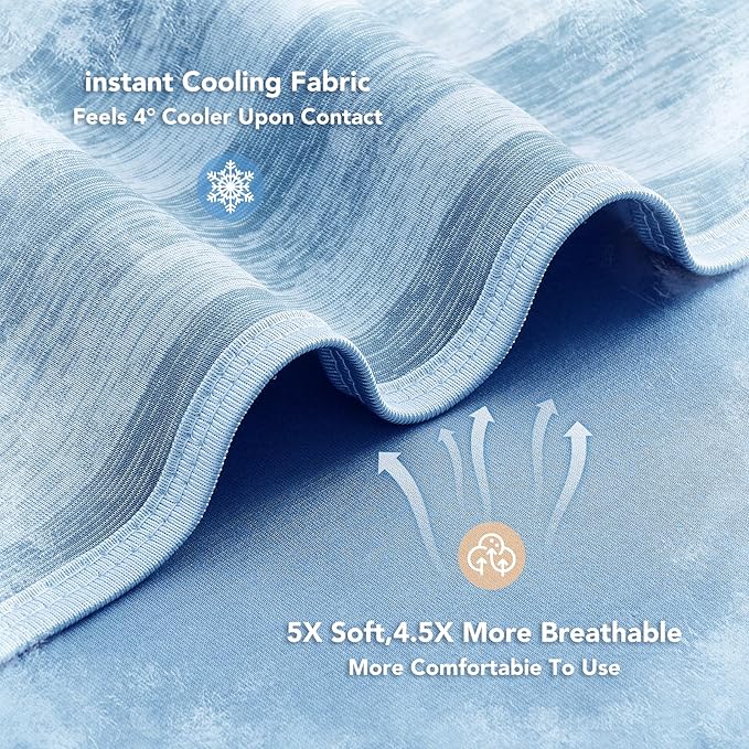 GOHERO Cooling Blanket Queen Size- 90"x90" Summer Cooling Throw Blanket for Hot Sleepers Arc-Chill Q-Max >0.45 Cool Fiber, Keeps Cool for Night Sweats, Soft Lightweight Sofa Blankets for Kid Adults