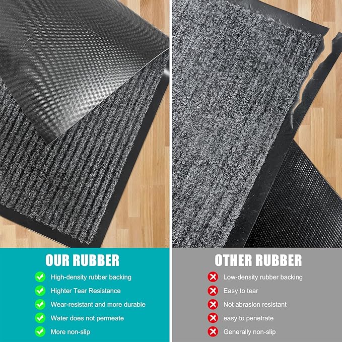 Azadx 4'x6' Front Door Mat Heavy Duty Indoor Outdoor Door Mat Non-Slip Backing Doormat for Entryway Stain and Fade Resistant Commercial Floor Mats Entry Mat Low Profile Welcome Door Mats - Image 4
