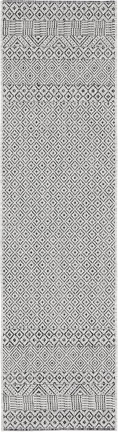 SAFAVIEH Courtyard Collection 2'3" x 14' Grey/Black CY8235 Indoor/ Outside Waterproof Easy cleansingPatio Backyard Mudroom Runner Mat - Image 3