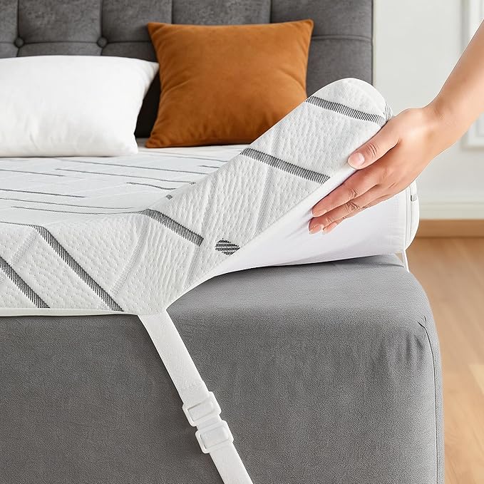 3 Inch Gel Memory Foam Mattress Topper Full Size with Removable & Washable Viscose Made from Bamboo Cooling Breathable Cover, Soft Bed Topper for Back Pain, CertiPUR-US Certified