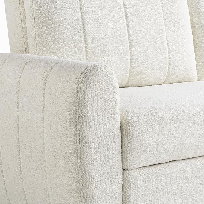 Serta Galway 66.5" Convertible Sleeper Loveseat, Full Size, Dreamcoil Comfort, FingerGuard Pinch Point Protection, Boucle Fabric, Ivory