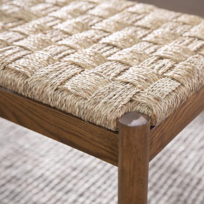 SEI Furniture Scalby Natural Seagrass Bench, Brown w/Natural Seagrass - Image 6