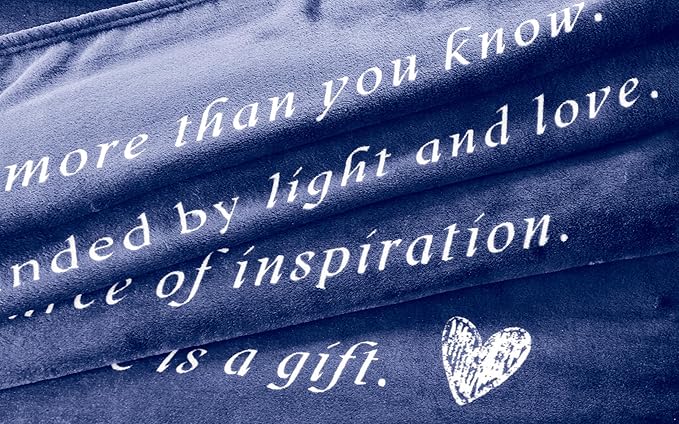 Compassion Blanket (Brand)- Strength Courage Super Soft Warm Hugs, Get Well Gift Blanket Plush Healing Thoughts Positive Energy Love & Hope (Blue, 50 x 60 Fleece)