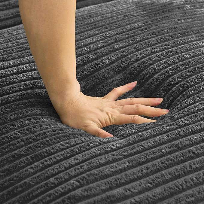 Comfy Boneless Cloud Sofa Chaise Oversized Fluffy Corduroy Upholstered Chaise Lounge for Living Room Bedroom, Modular Compressed Foam Cloud Daybed, Single Seat Sofa
