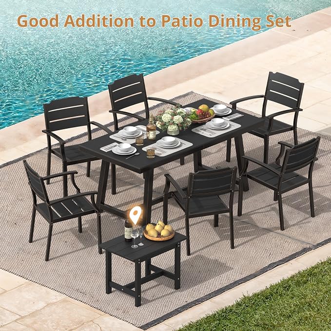 LUE BONA Outdoor Side Table, HDPS Large Size Outdoor Table, Adirondack Side Table, Outside End Table for Patio, Porch, Beach, Garden, Weather Resistant/Easy Maintenance/Indoor or Outdoor Use, Black - Image 4