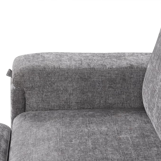 Ball & Cast 90.6" Convertible Sectional Couches Fabric Sofa Set with Pull Out Bed,L-Shaped Modular Padded Cloud w/Storage Space and USB Ports & Cup Holders on The Armrests,for Living Room,Gray
